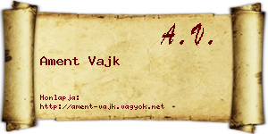 Ament Vajk névjegykártya