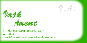 vajk ament business card
